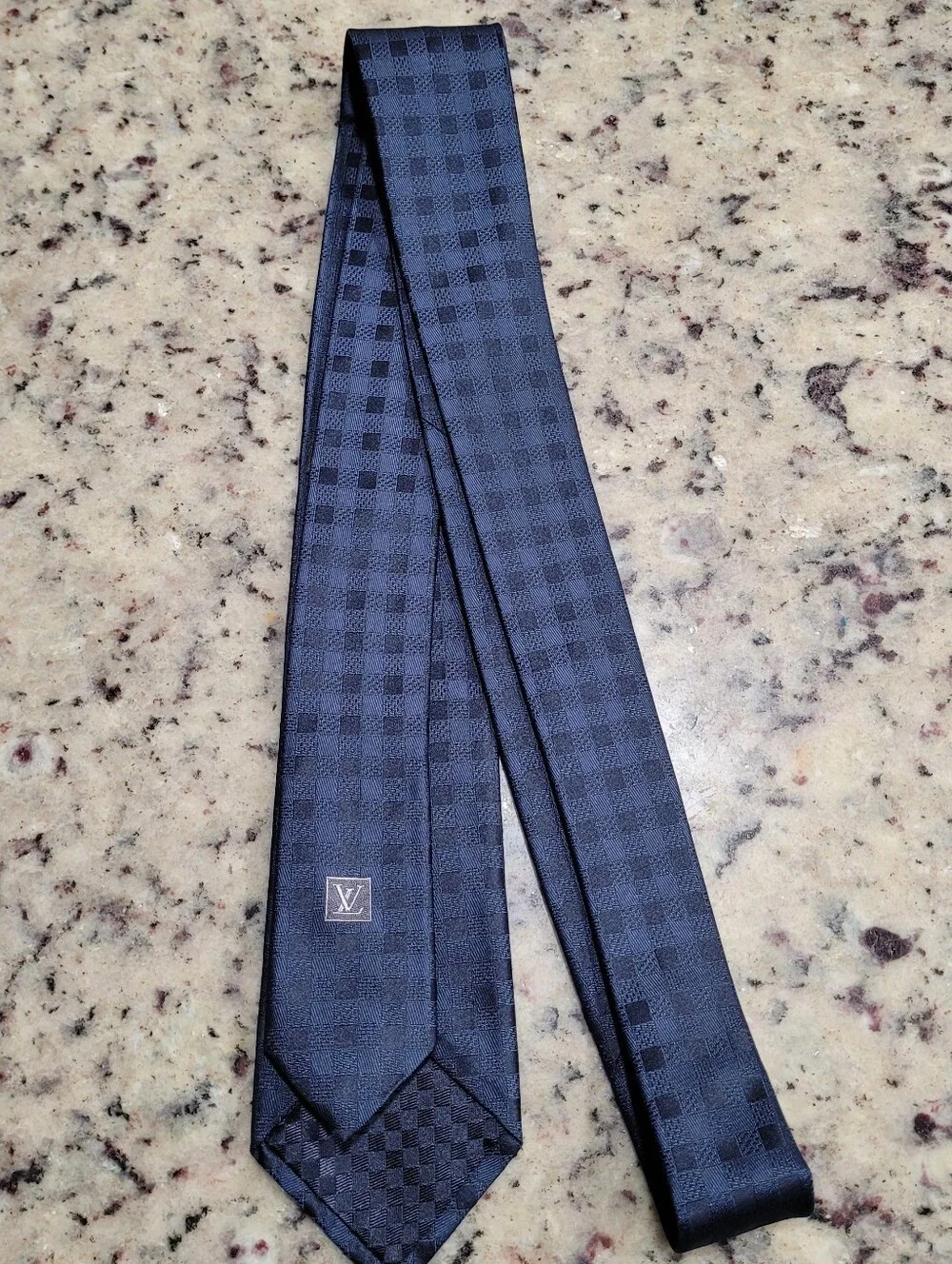 Louis Vuitton Blue Silk Tie